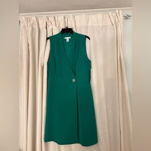 London Times Teal Sleeveless Midi Dress